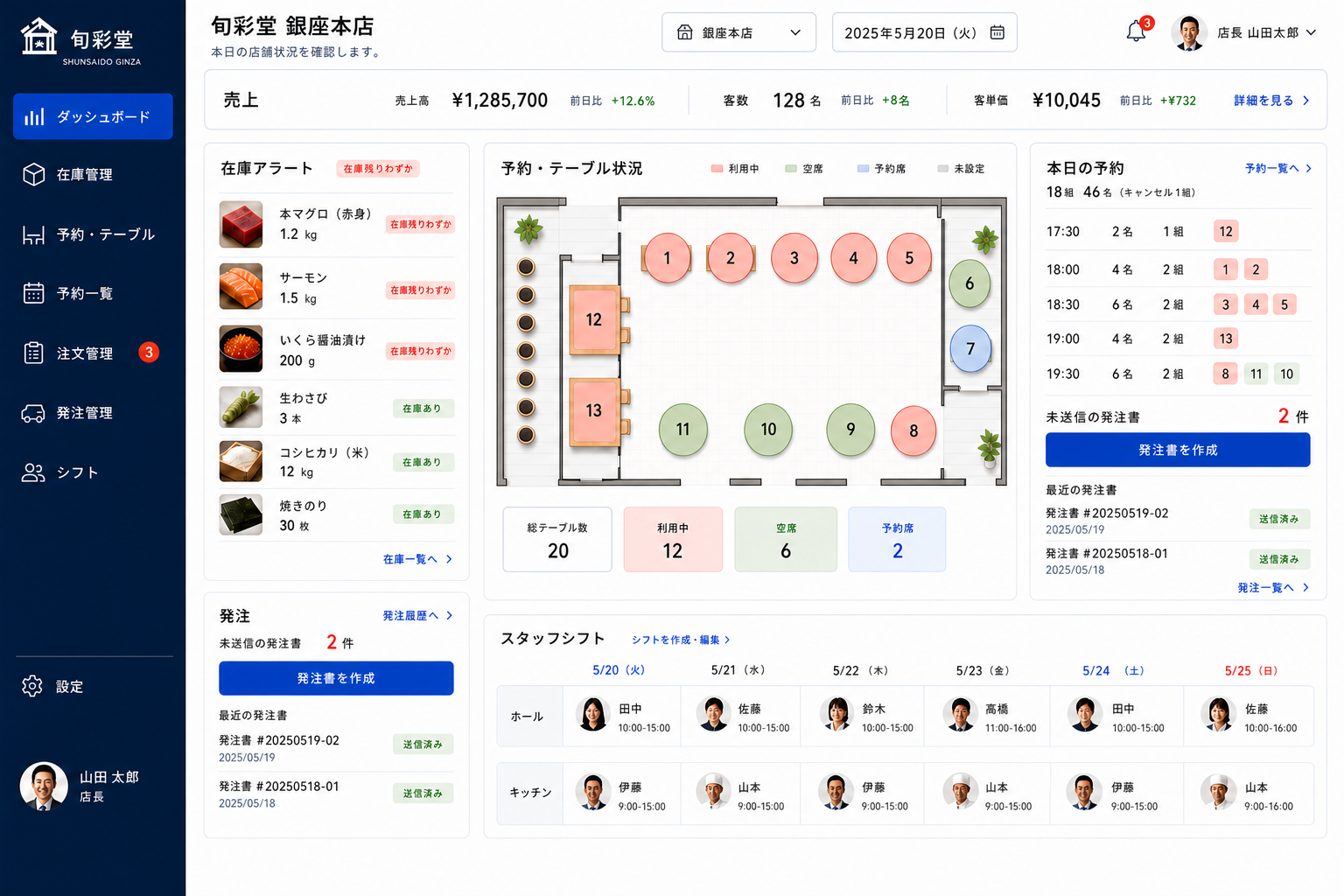 飲食店の店舗運営・注文管理の制作・開発イメージ